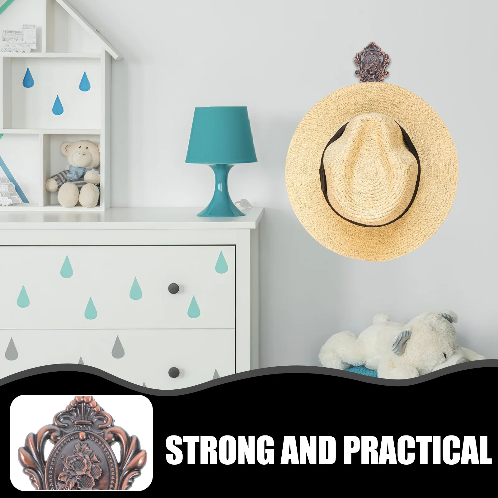 

2pcs 9.5*5Cm Vintage Zinc Alloy Curtain Holdbacks Rose Pattern Decor For Classic Modern Rooms Tieback Hooks