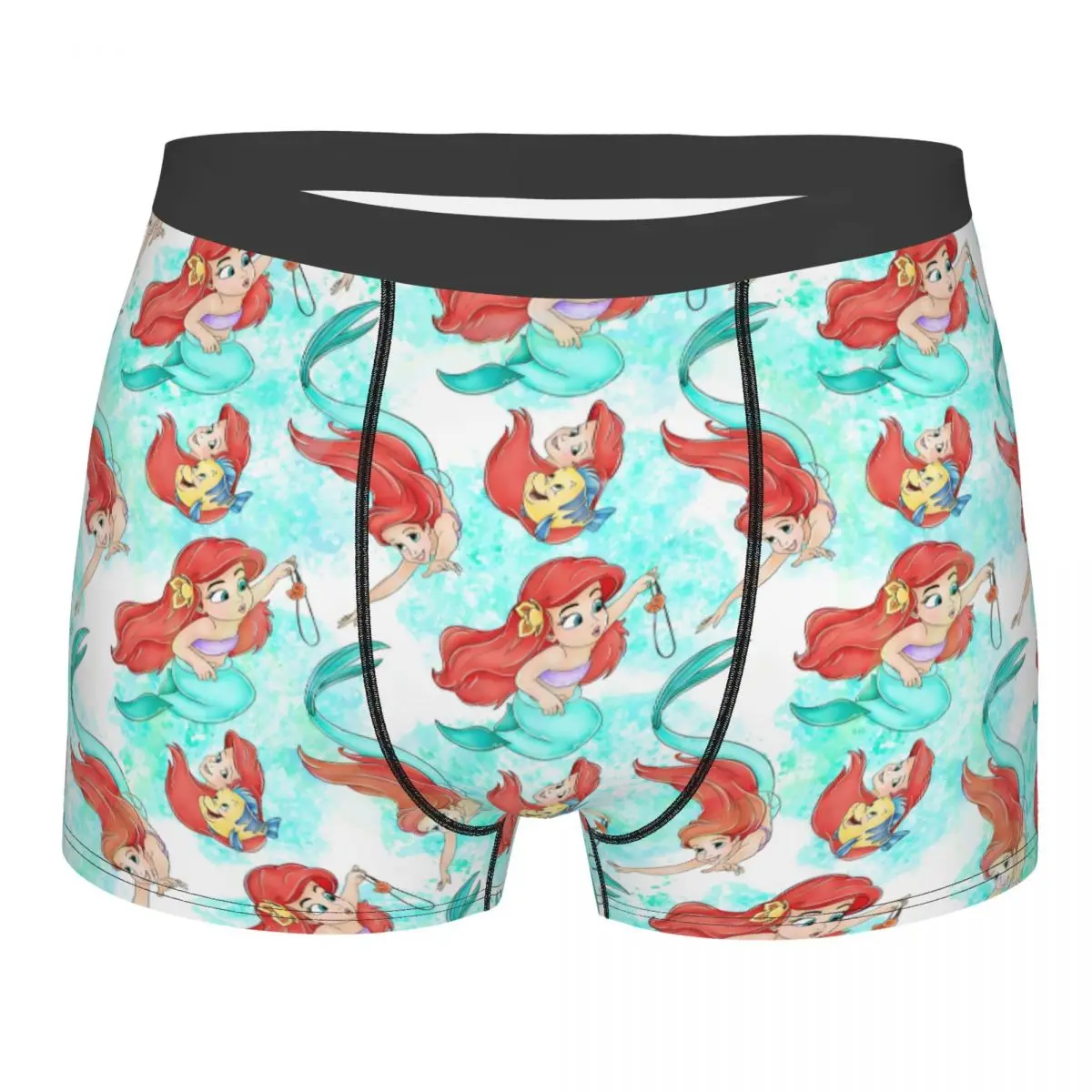 

Custom Male Funny Ariel The Little Mermaid Manga Movie Underwear Cartoon Boxer Briefs Soft Shorts Panties Underpants