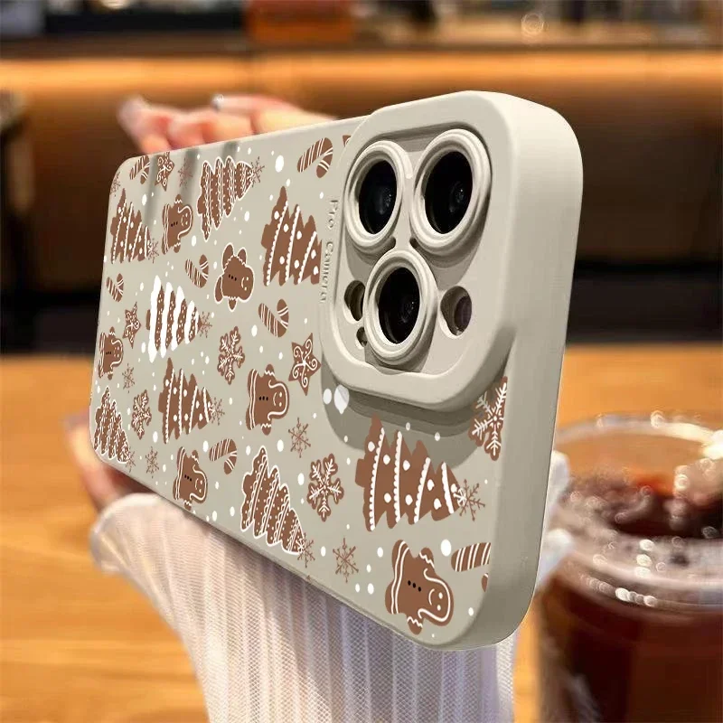 Christmas Tree Graphic Phone Case For iPhone 17 16 Pro Max 15 14 13 12 11 XS X XR 7 8 Plus 16E Shockproof Silicone Bumper Cover