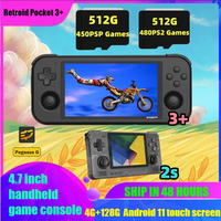 Retroid Pocket 3+ Plus 2S Portable Handheld Game Console 4.7Inch Touch Screen 4G+128GB Android 11 HDMI PSP PS2 T618 Retro 3DS