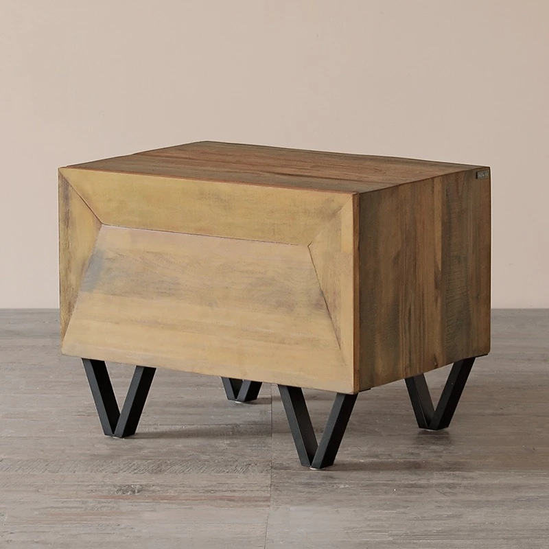 Bed and breakfast old wood bedside table, Japanese antiques replica old wood solid wood old storage small cabinet