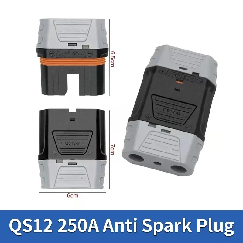 Anti-spark QS12 250A Lithium Battery Connector High Current Heavy Duty Power Male Female Plug Adapter for Aircraft Model Car Sta