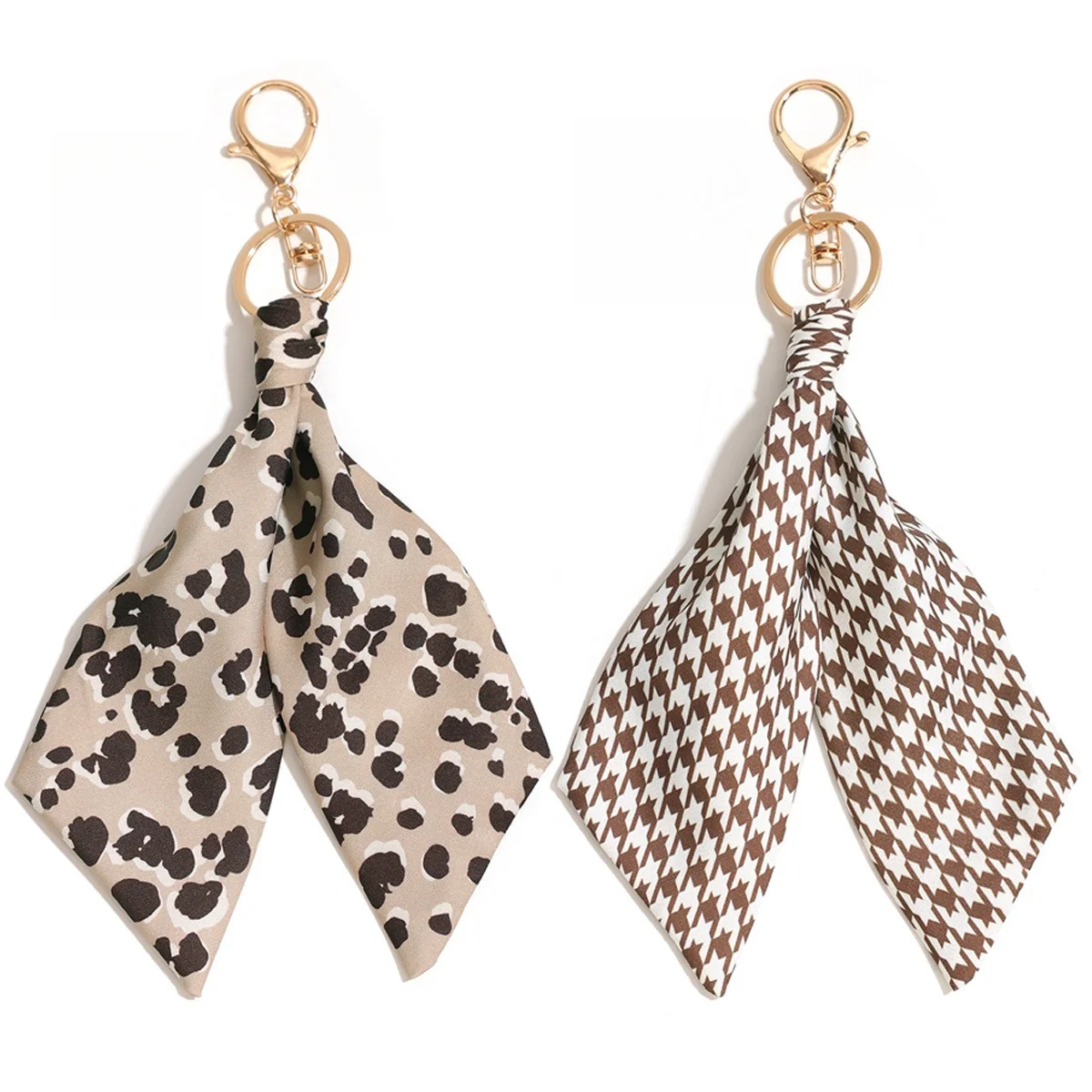 Creative Leopard Print and Houndstooth Pattern Fabric Fashionable and Versatile Clothing, Accessories, and Hanging Decorations