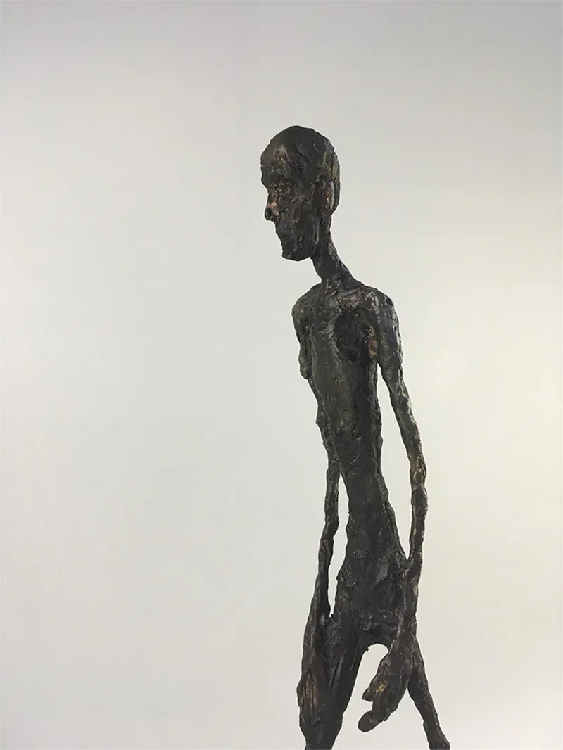 Handmade Carvings Brass Character Statue Walking Man Person Lone Walker Art Decorative Sculpture Home Decoration Bronze Crafts