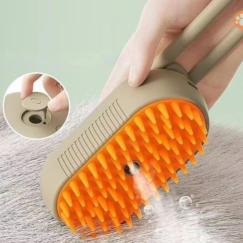 3 In 1 Steam Brush Steam Cats Comb Water Steam Cat Brush Electric Spray Hair Brushes Cats Massage Grooming Hair Removal Comb