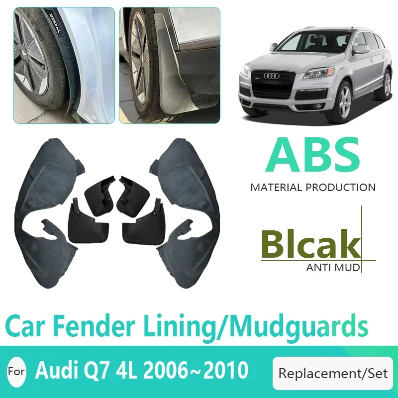 Car Mud Guards For Audi Q7 4L 2006 2007 2008 2009 2010 Hybrid Antifreeze Mudguards Mudflaps Black Front Fenders Auto Accessories