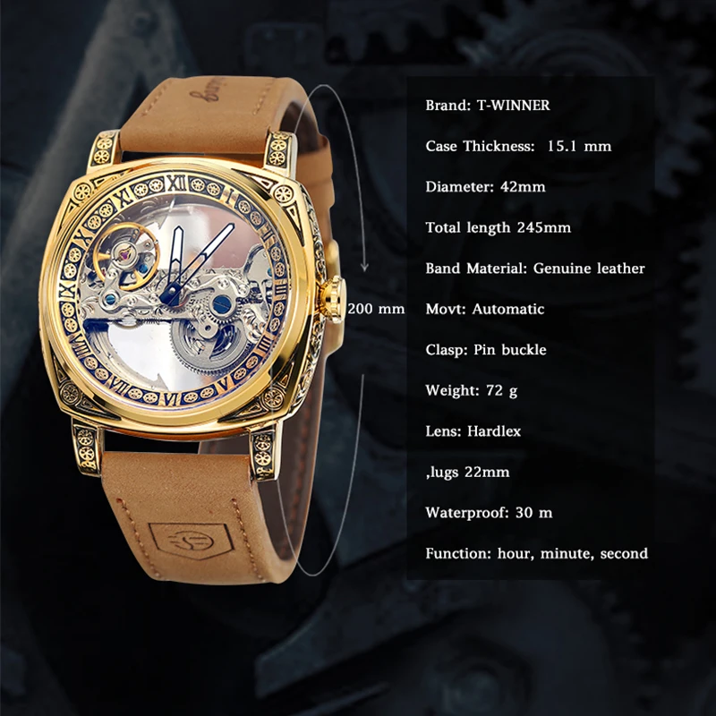 Top Brands Mechanical Men Watch Fashion Casual Business Skeleton Hollow Out Male Wristwatch New Leather Strap Man\'s Watches