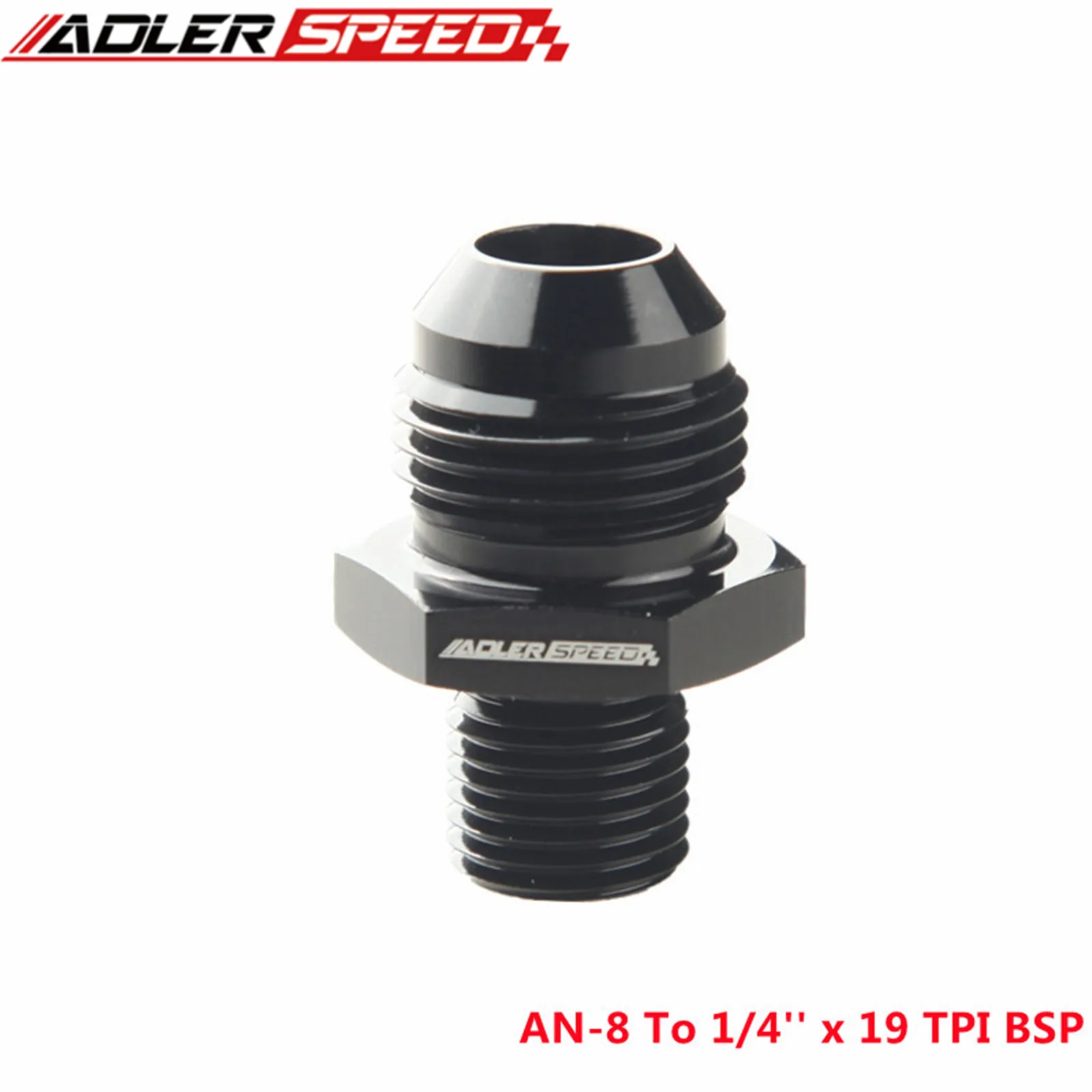 S AN4 AN6 AN8 AN10 AN12 To 1/8" 1/4" 3/8" 1/2" 3/4 BSP BSPP Straight Adapter - view 4