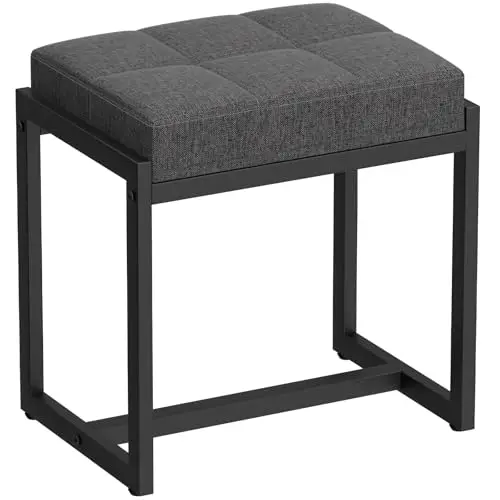 

Табурет для туалетного столика, квадратный льняной стул для макияжа, современный мягкий маленький пуфик-подставка для ног