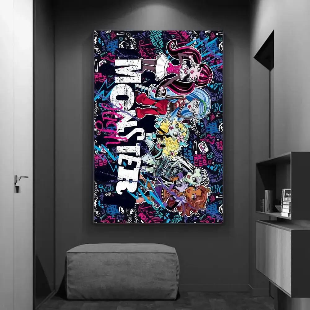 Cartoon Monster High Movie Whitepaper Poster HD Quality Poster Wall Art Painting Study Room Wall Decor