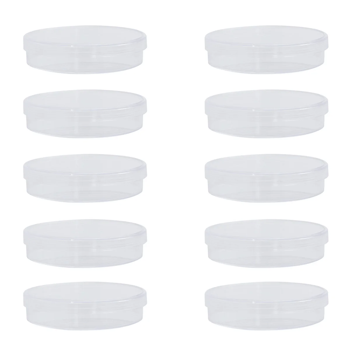 10Pcs Plastic Petri Dishes 70mm Sterile Plate with Lid Durable Lightweight Portable for Bacterial Testing