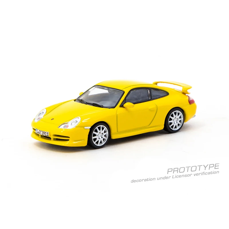 รถโมเดล Porsche 911 GT3 รุ่น 996 สีเหลือง ขนาด 1:64 ของ Tarmac Works TW สำหรับสะสม (PreSale)