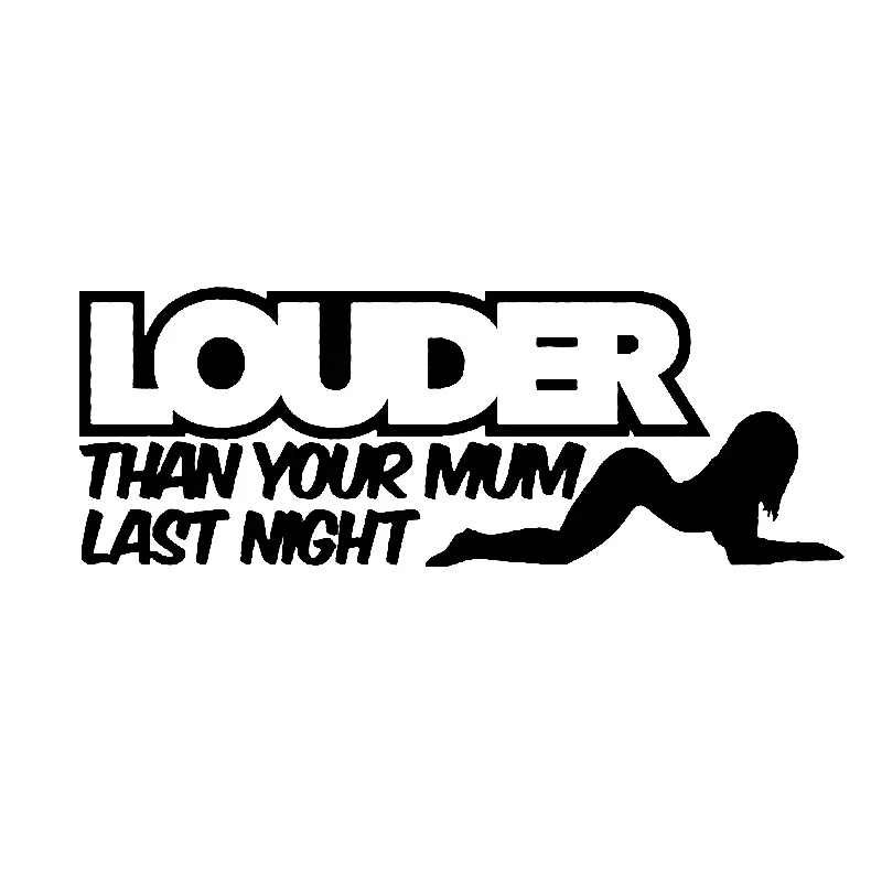 

Наклейка на окно автомобиля Fun LOUDER THAN YOUR MUM LAST NIGHT, черная, серебристая, виниловая, 16 см*5,8 см