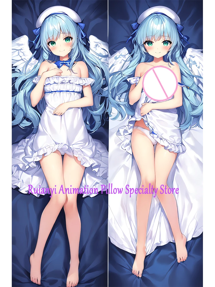 Dakimakura Anime long Blue Hair Double-sided Print Life-size Body Game Pillow Cover Bedding Gifts