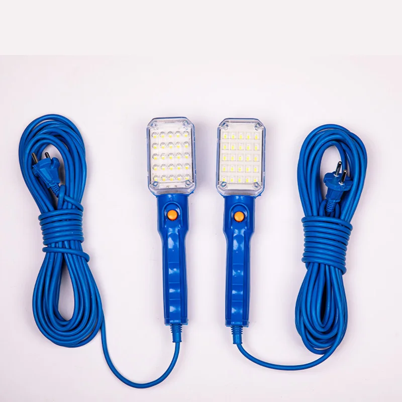 30LED Portable Workshop Flashlight with Magnet 220V Garage Work Light Handheld Repair Inspection Lamp with 5m-15m Power Cable