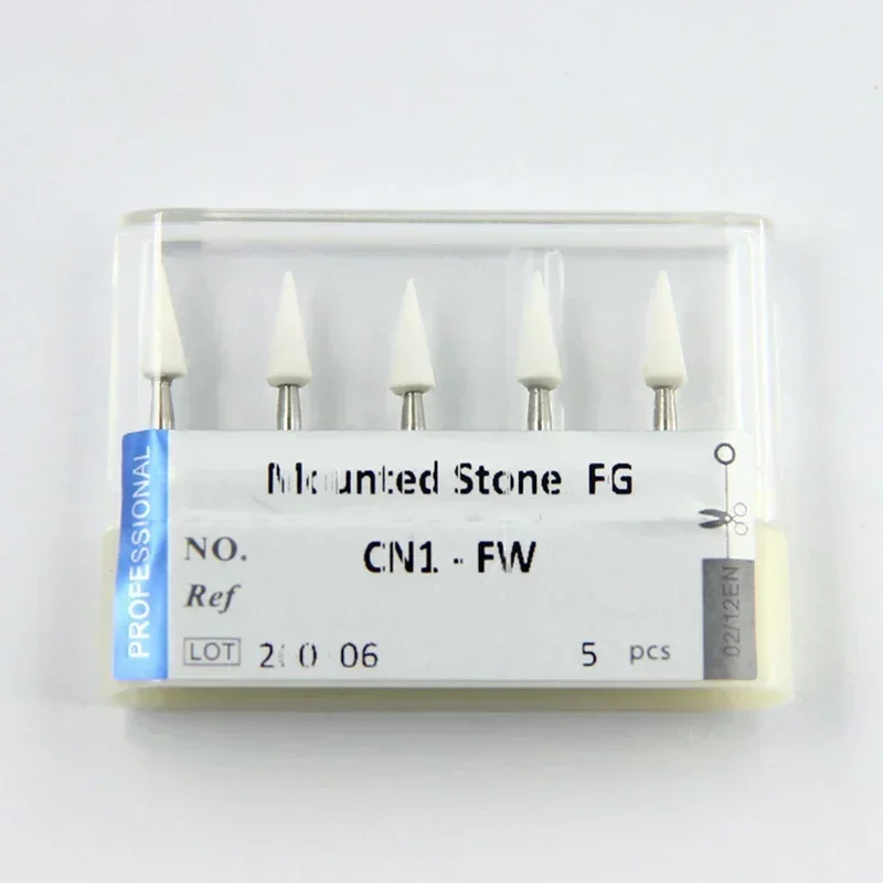 5pcs/lot  Dental Polishing Burs Flame Shape FW/RW White Stone Dentistry Teeth Care & polishing Grinding Tools