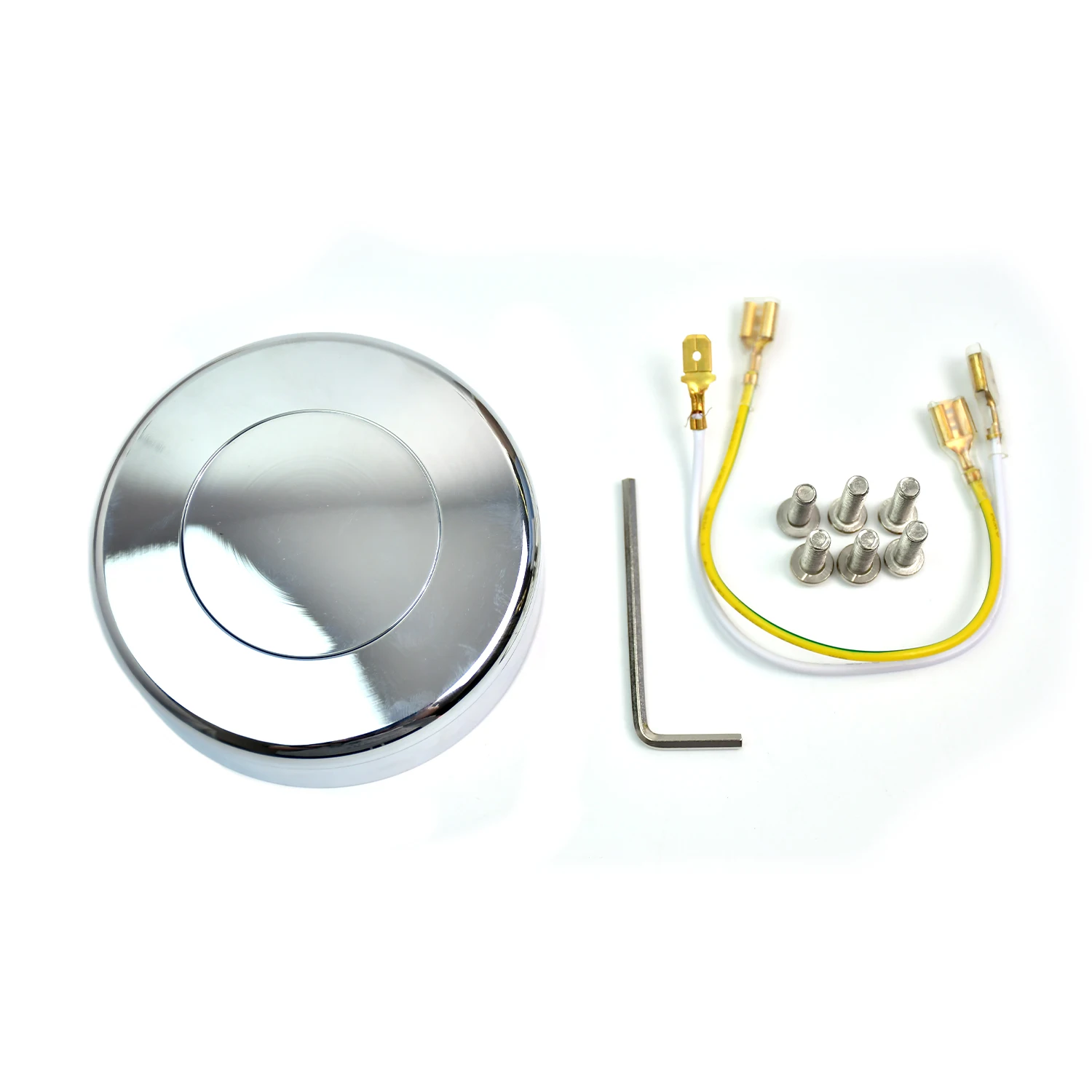 Steering Wheel Horn Push Button JDM Universal Racing Car Horn Cover Retro Style Integrated Metal Horn Button Accessory