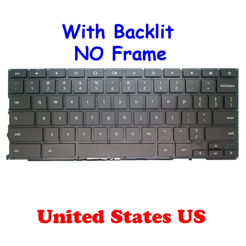 Laptop Backlit Keyboard For Google Chromebook Pixel 2015 United Kingdom UK United States US NO Frame New Pixel 2015 C1501W