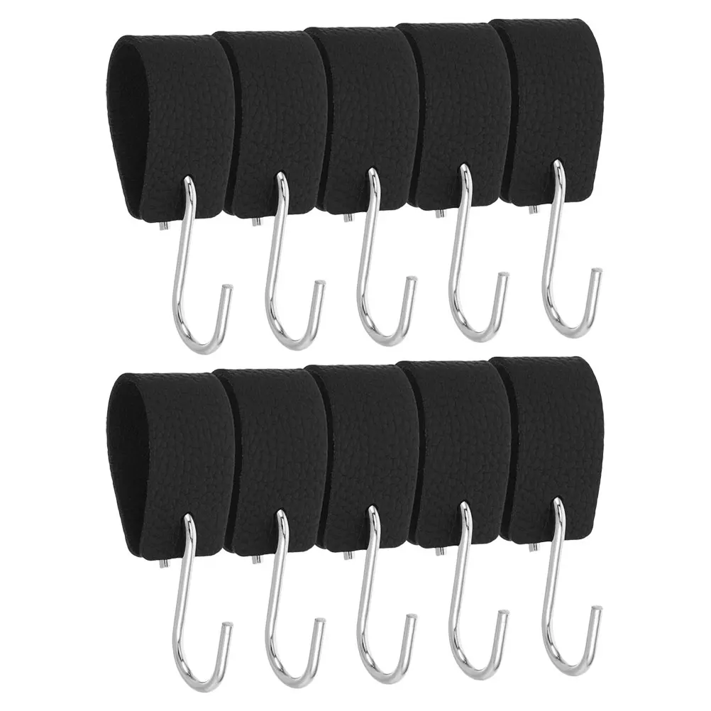 

10pcs Multifunctional Hooks Metal PU Coated for Office Kitchen Bathroom Bedroom Camping Gear Organization Heavy Duty