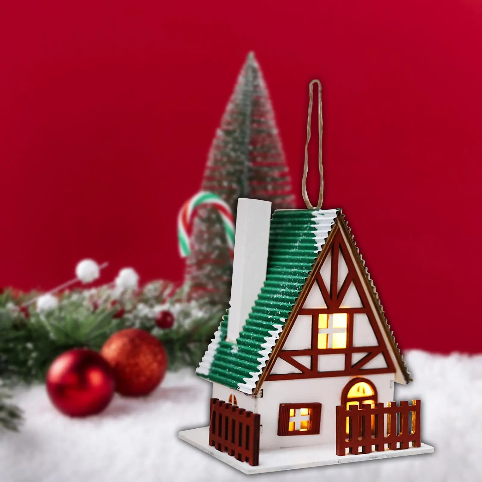 Small Christmas Village House Wood Kids Toy Collectible Glowing Log Cabin for Bedroom Home Xmas Party Decor Table Room Decor Small Christmas Village House Wood Kids Toy Collectible Glowing Log Cabin for Bedroom Home Xmas Party Decor Table Room Decor