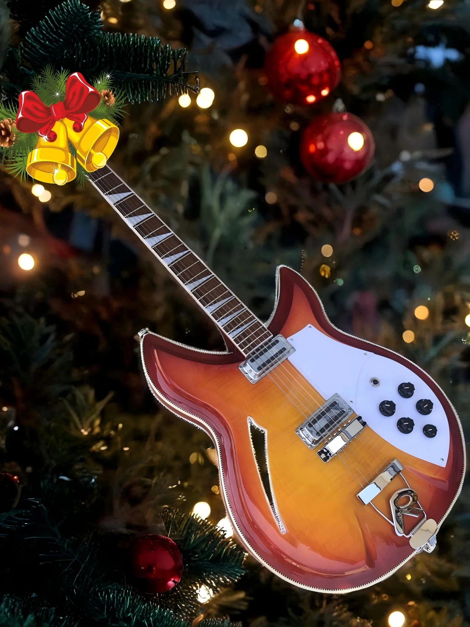 

Электрогитара 381, 12-струнная Cherry Sunburst с верхней частью из пламенного клена и задней частью, хвостовиком R-образной формы Guitarra