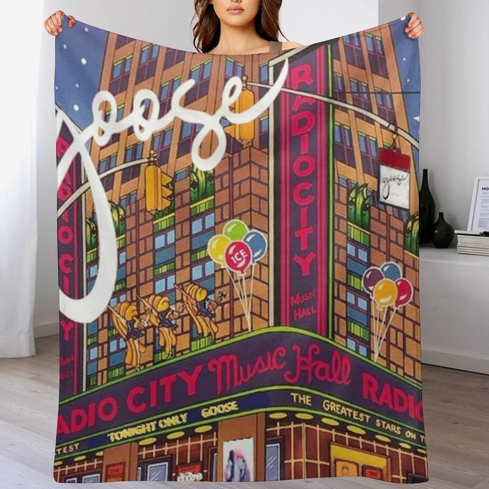 

Radio City Goose Music Hall Throw Blanket For Sofa Thin for sofa heavy to sleep Soft Big Blankets