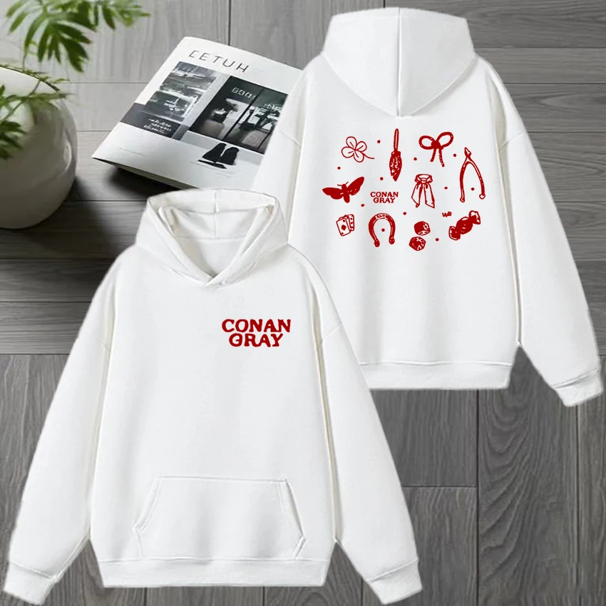 

2025 New in Conan Gray music printed Winter Hoodie Men women Trend Y2k White Sweatshirt Unisex harajuku Fleece Casual pullovers