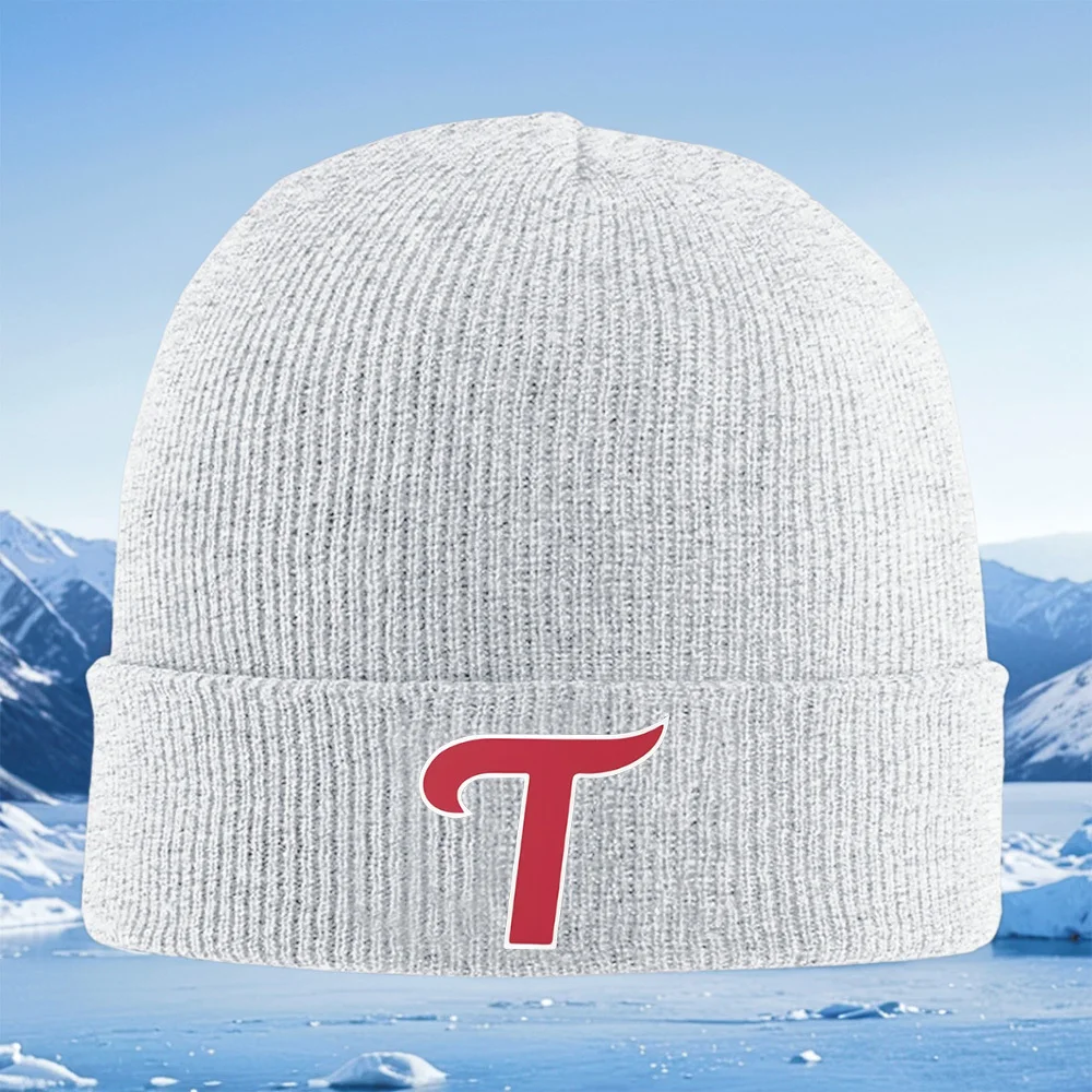 Lettre rouge avec contour blanc sur noir hommes femmes unisexe tricoté chapeau bonnet pull casquette hiver thermique chaud noël extérieur Cy