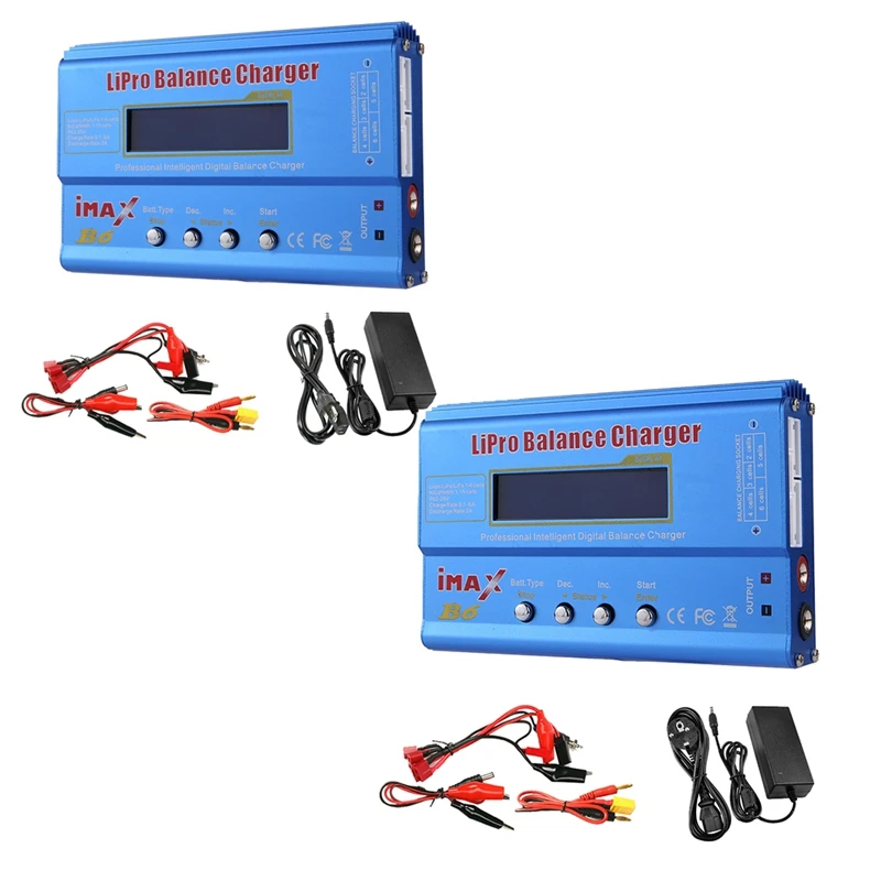 

For IMAX B6 80W Lipo Battery Charger+XT60 Lipo Nimh Li- Ni-Cd Digital Lipro Balance Charger Battery Charger US Plug Blue
