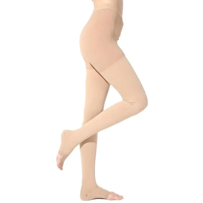 

Medical 15-20mmHg Compression Stockings Varicose Veins Pantyhose Open Toe Compression Pants Brace for Women