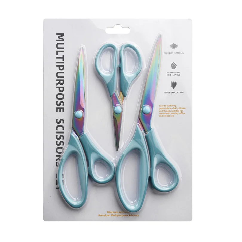 3-Piece Craft Scissors Set: For Sewing, Arts & School Projects