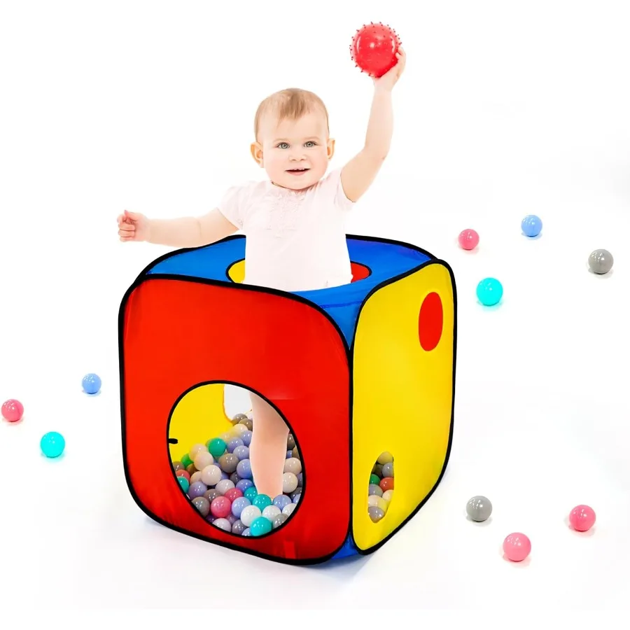 Tenda da gioco pop-up per bambini 3 in 1 con tunnel e pozzo per bambini, neonati e bambini piccoli, casetta da gioco per interni/esterni, palline NON incluse