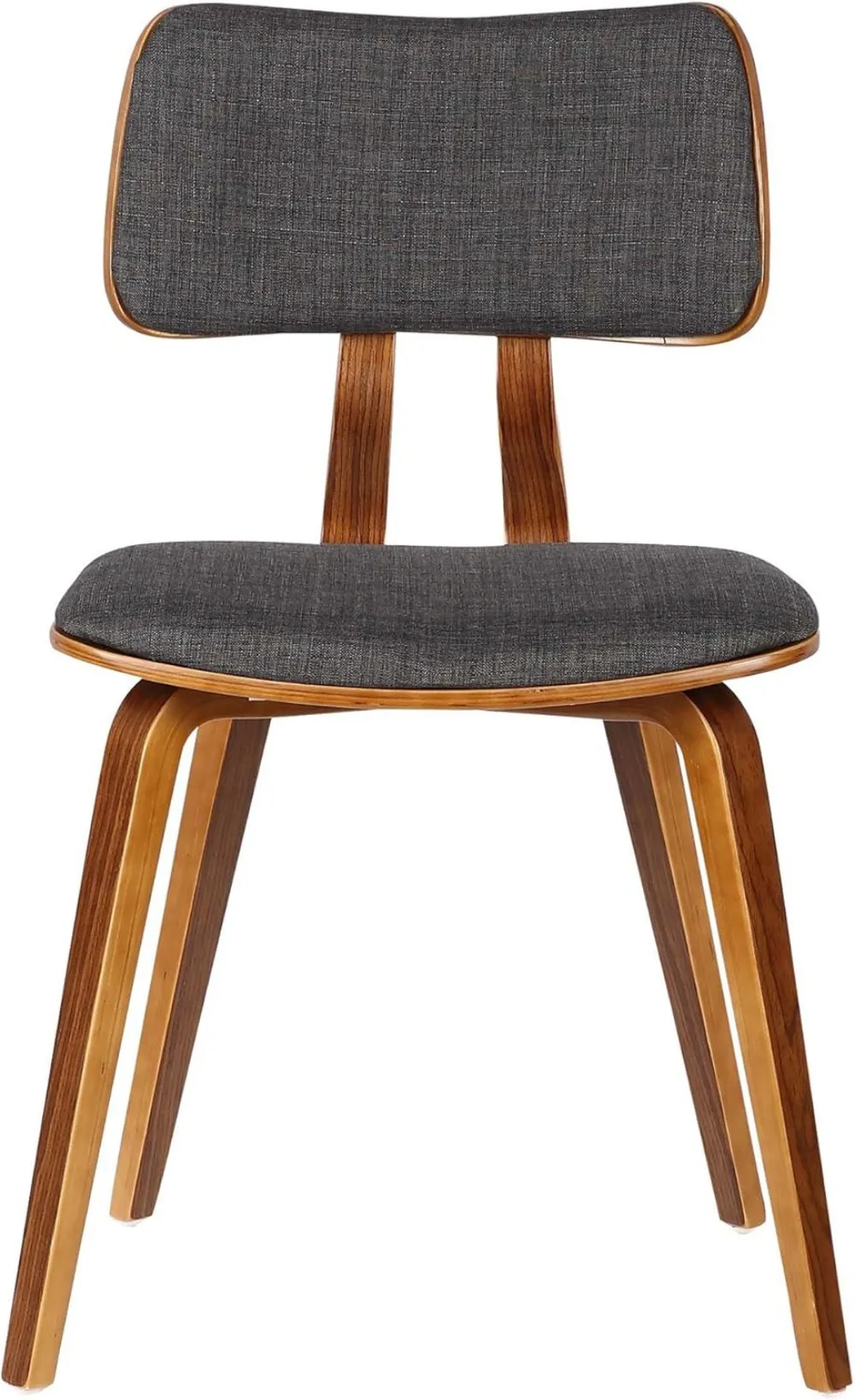 Armen Living Jaguar Dining Chair in Charcoal Fabric and Walnut Wood Finish,Charcoal/Walnut Finish 20D X 18W X 29H In