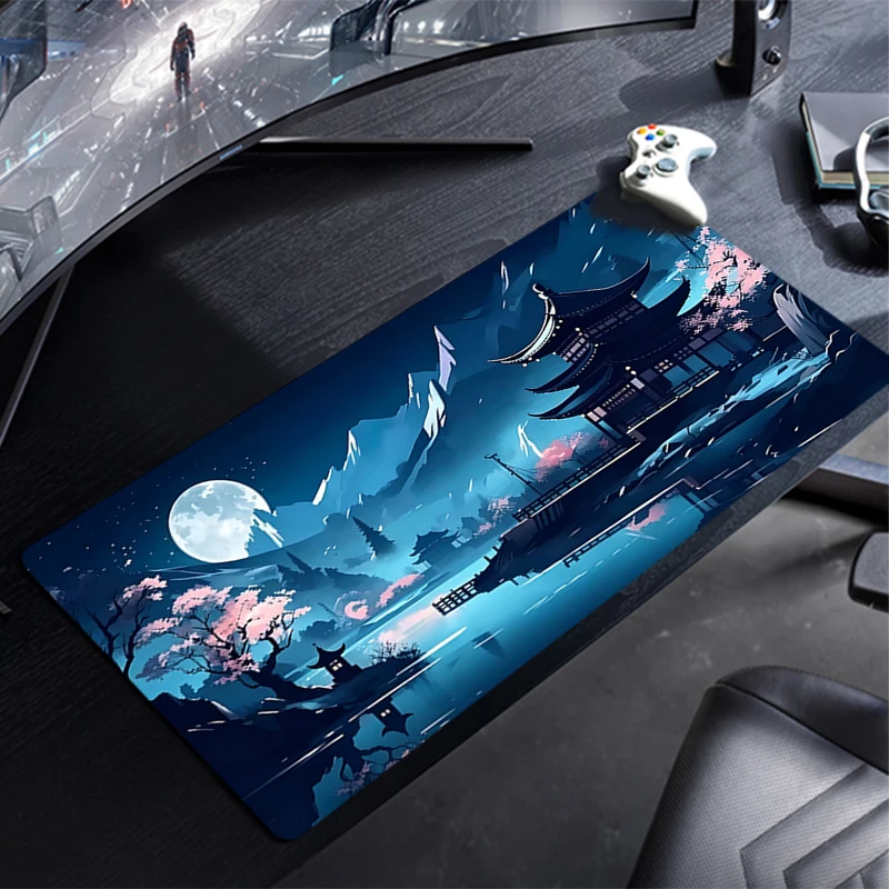 Mouse Pad Blue Landscape Professional E-sports Gamers Speed Pc Gaming Rubber Keyboard Notbook Desk Mat Mousepad 800X300