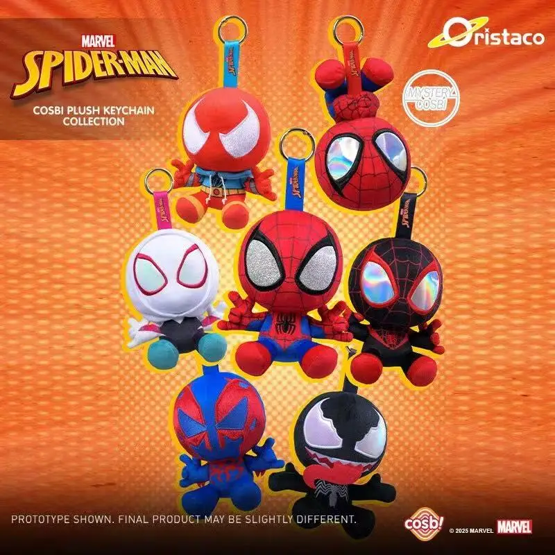 

Новинка 2024 года, оригинальные игрушки Marvel, Человек-паук, Cosbi, глухая коробка, плюшевая сумка, подвеска, Kawaii, Человек-паук, коробка-сюрприз, подарок на день рождения