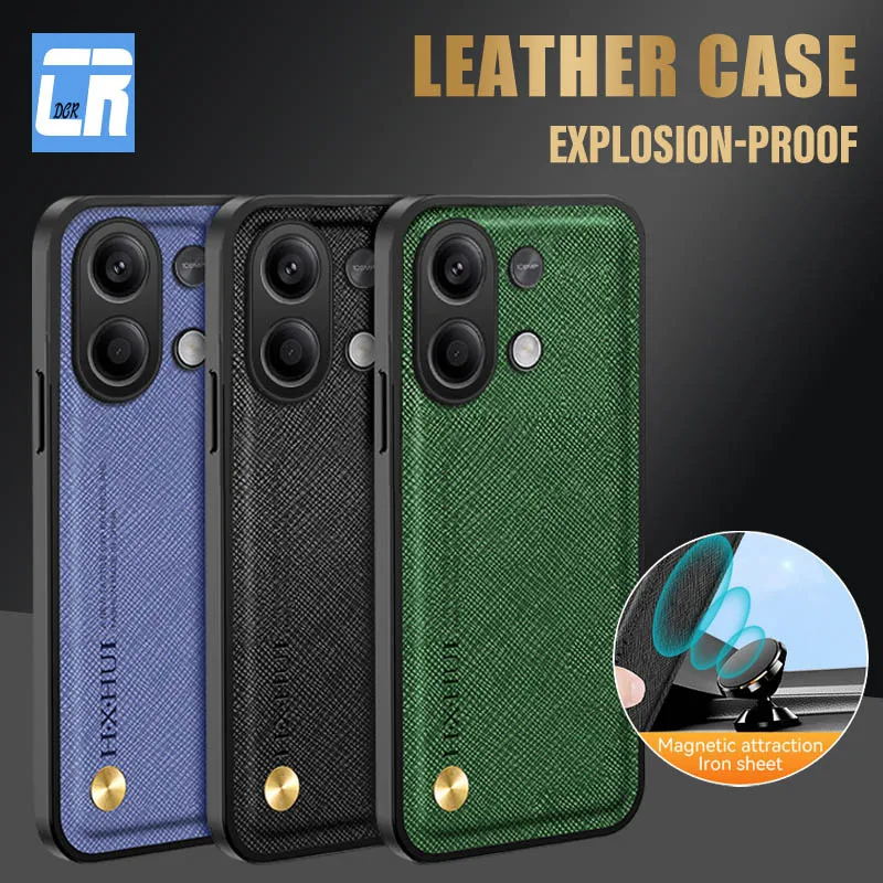 

High Quality Leather Texture Phone Case for Xiaomi Redmi Note 13 12S 11 Pro Shockproof Case Redmi 13C 12C K70 K60 Bumper Cover