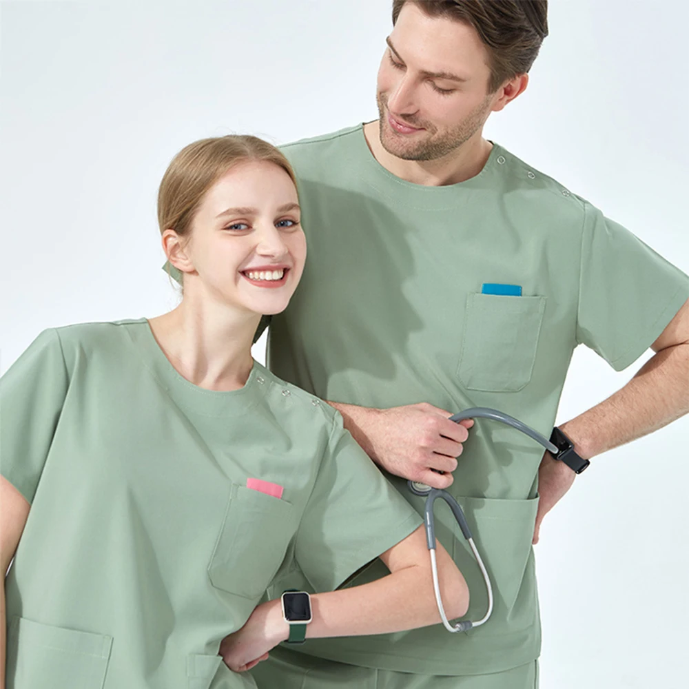 Quick-Dry Sport Medical Scrub Set, Stretch Desempenho, Confortável-Top e Calça, Médico e Enfermeira Outfit, Scrubs Uniforme, S02-01