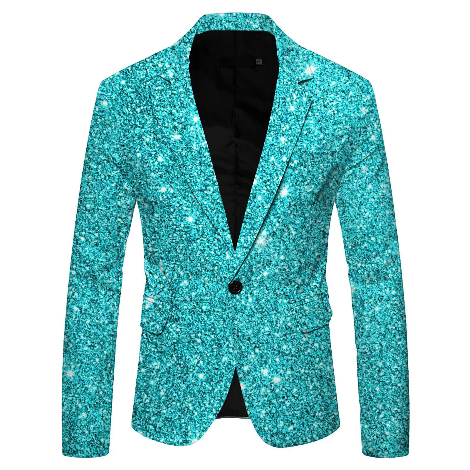 Shiny Sequin 3D Printed Embellished Blazer Jacket Men Stars Printed Nightclub Prom Suit Blazers Men Costume Homme Stage Clothes