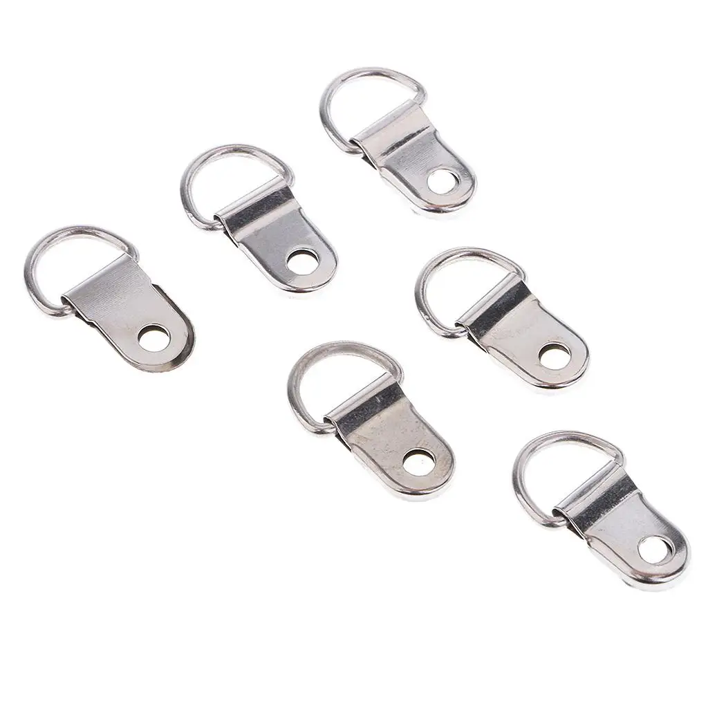 Silver D Ring Hangers Heavy Duty Metal Picture Frame Hooks for Multi Photo Frame Wall Hanging