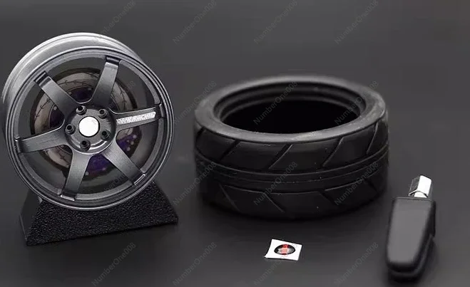 TE37 Wheel Rim Model Car Air Freshener Rotating Alloy Vent Clip Aluminum Wheel Ornament - view 3