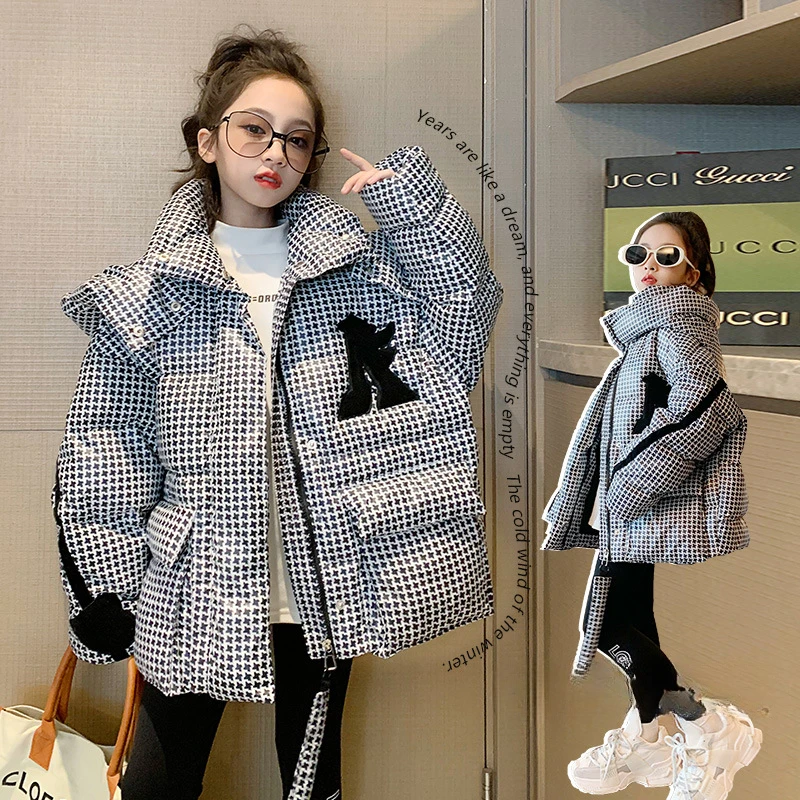 

Girls' cotton jacket new winter cotton jacket down cotton jacket girl middle girl thick cotton jacket winter clothes for girls