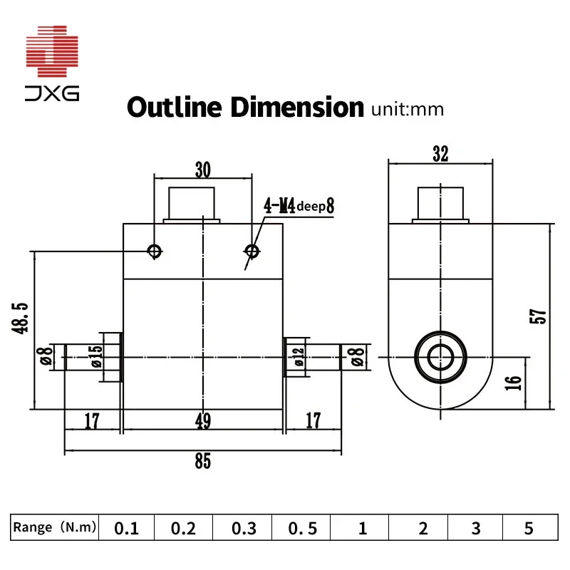 1-10Nm Compact Rotary Torque Sensor Load Cell with Slip Ring for Dynamic Torsion Testing