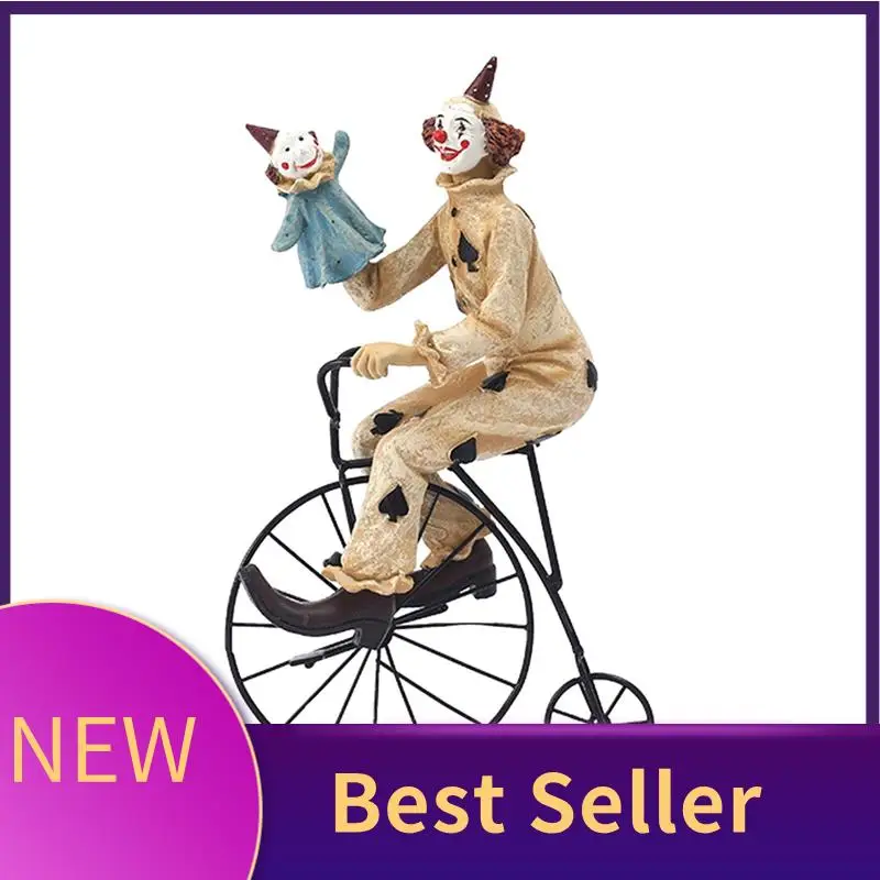 ABLU-Creatives Clown Circus Statues, Clown Ornaments Home Decor Resin Sculpture, Handmade Crafts Collectible Art Figures-A Durab