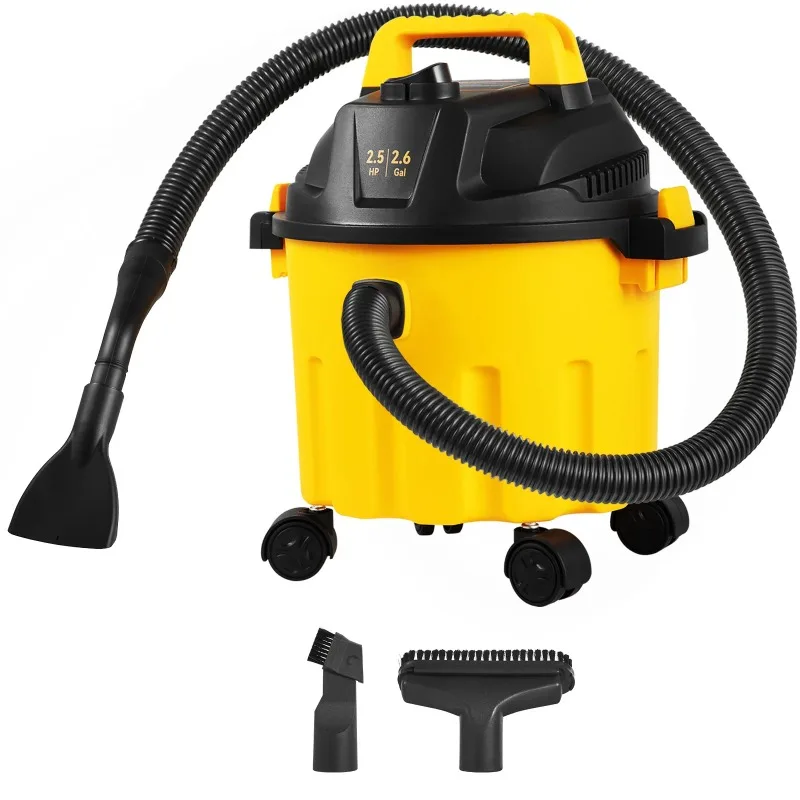SKYSHALO Shop Vacuum Cleaner , 3 in 1 Shop Wet and Dry Vacuum, 2.6 Gallon, 2.5 Peak HP with Blowing Function, Attachments