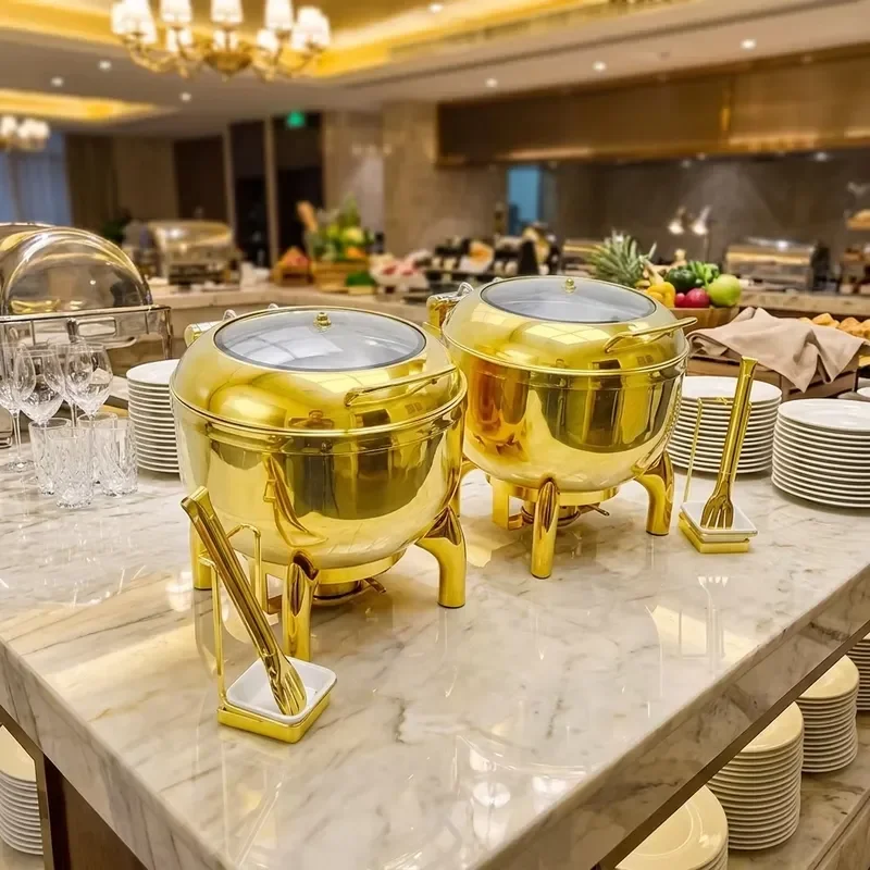 11L Electric Stainless Steel Soup Warmer Commercial Buffet Pot Multi Temperature Control Catering Equipment for Hotel