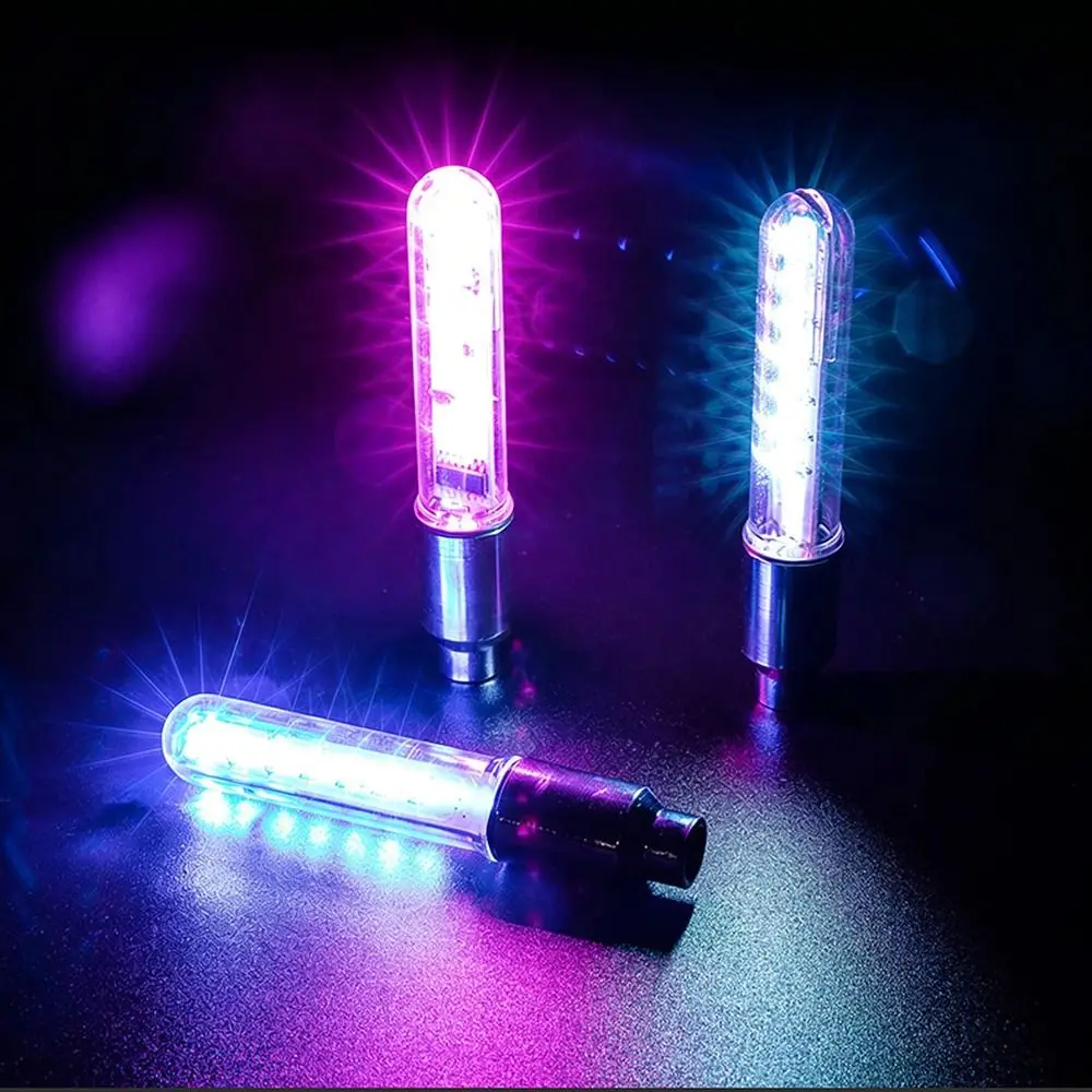 Flashing Lamp Valve Stem Light Neon Flashing Glow Dark Bike Wheel Lights Waterproof Multi-Patterned Bike Spoke LED Night Riding