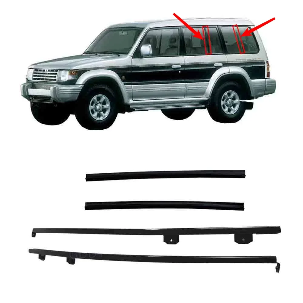 

4 шт. оконное стекло с вертикальной резиной для Pajero 2nd MB 669786 Защитная резина для Montero 1989-1999 гг. Стеклянная внешняя резина