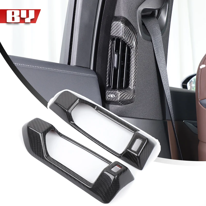 

Ремень безопасности на заднее сиденье автомобиля из углеродного волокна, стойка B, вентиляционное отверстие, рамка, отделка для BMW 7 серии G70 2023-2025, аксессуары