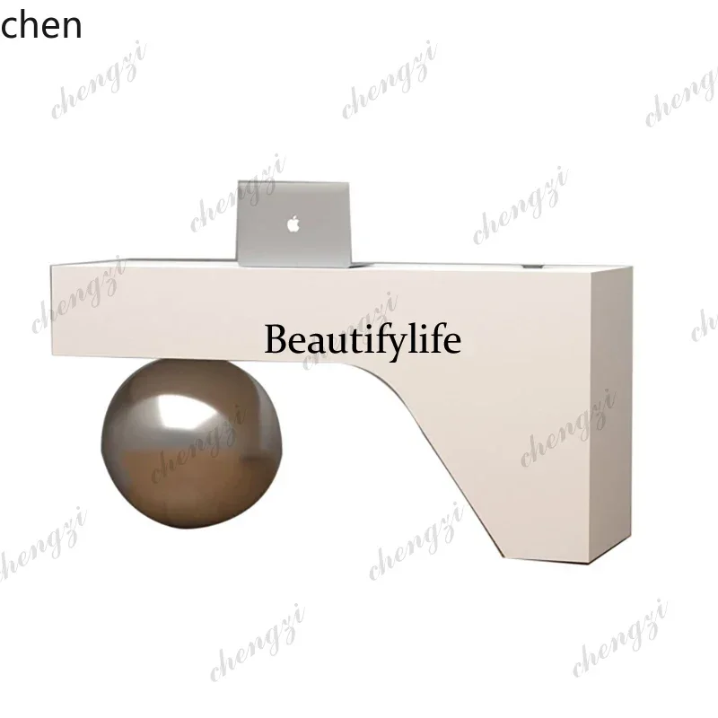 45 HT clothing checkout page simple paint front desk special-shaped reception desk beauty salon art bar