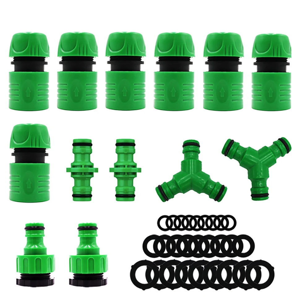 

13PCS Garden Hose Connector Kit with Sealing Ring, 1/2 Inch Pipe Quick Coupler, Male Hose Coupling Joint Adapter Extender